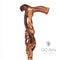 Snake Cobra & Skull wooden walking cane stick hiking Staff light