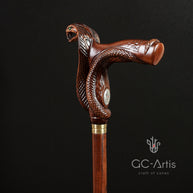 Wooden Cane Walking Stick Cobra Snake - GC-Artis Walking Sticks Canes