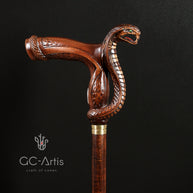 Wooden Cane Walking Stick Cobra Snake - GC-Artis Walking Sticks Canes