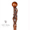 Crocodile Alligator Dark Wooden Walking Hiking Stick Cane Staff