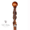 Crocodile Alligator Dark Wooden Walking Hiking Stick Cane Staff