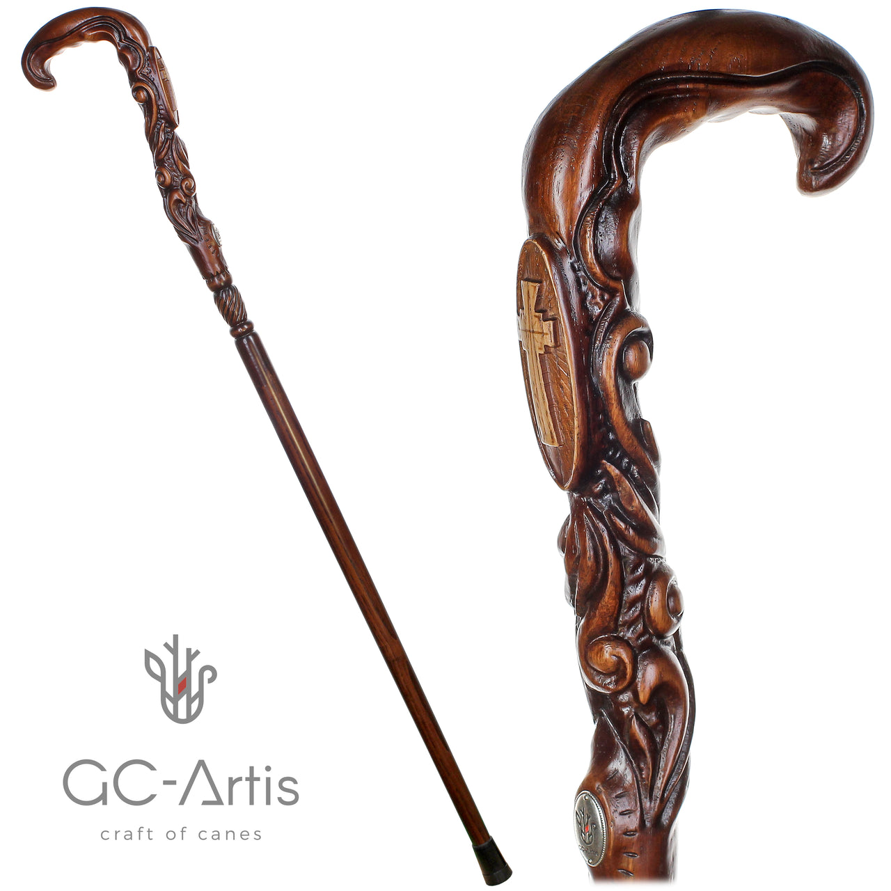 Christian Cross Wooden Walking Stick Cane pilgrim