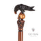 BLACK CROW & SKULL Wooden Walking Stick  Goth Style