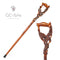 Eagle & Fish Dark Wooden Walking Stick Cane