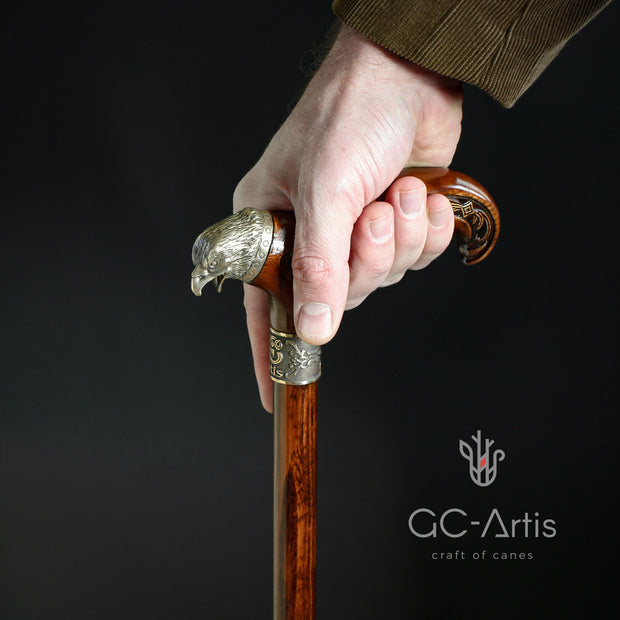 American EAGLE wood & Bronze Walking Cane