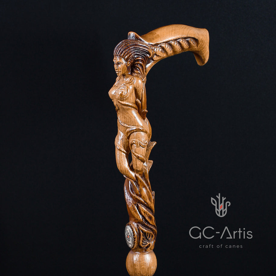 Canne de marche en bois Fée des forêts Femme sexy