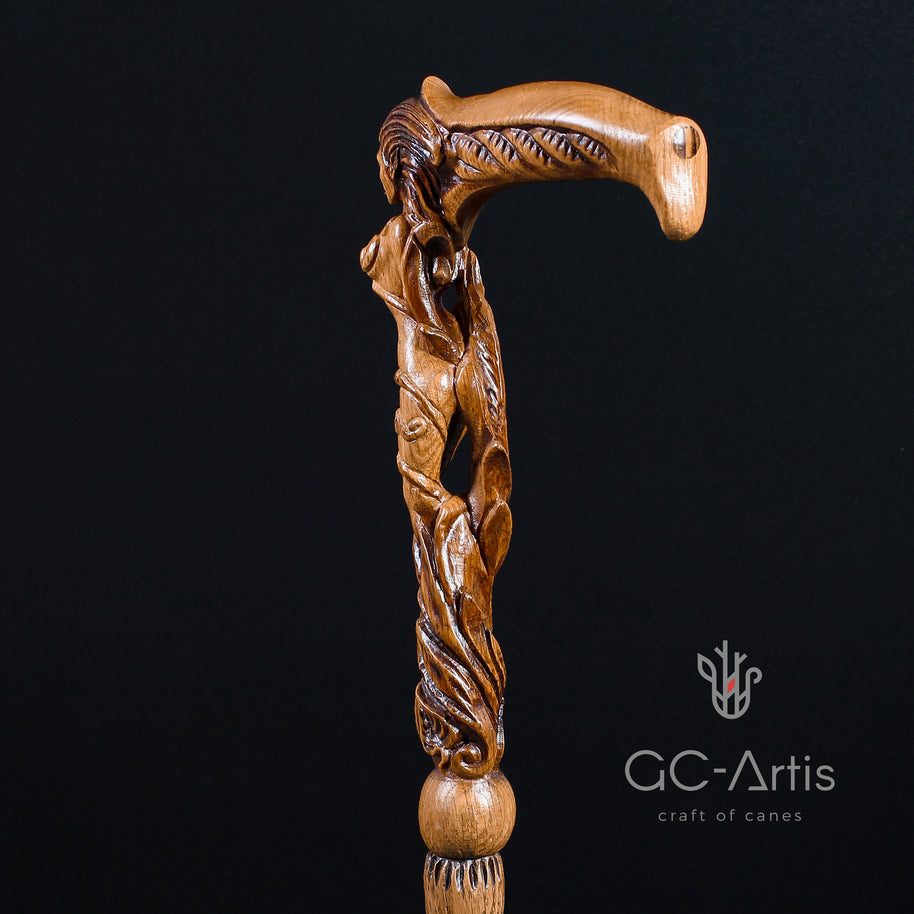 Canne de marche en bois Fée des forêts Femme sexy