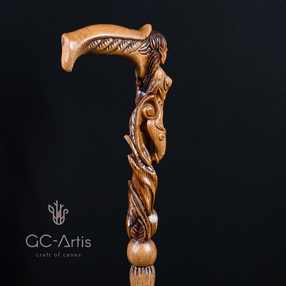 Canne de marche en bois Fée des forêts Femme sexy