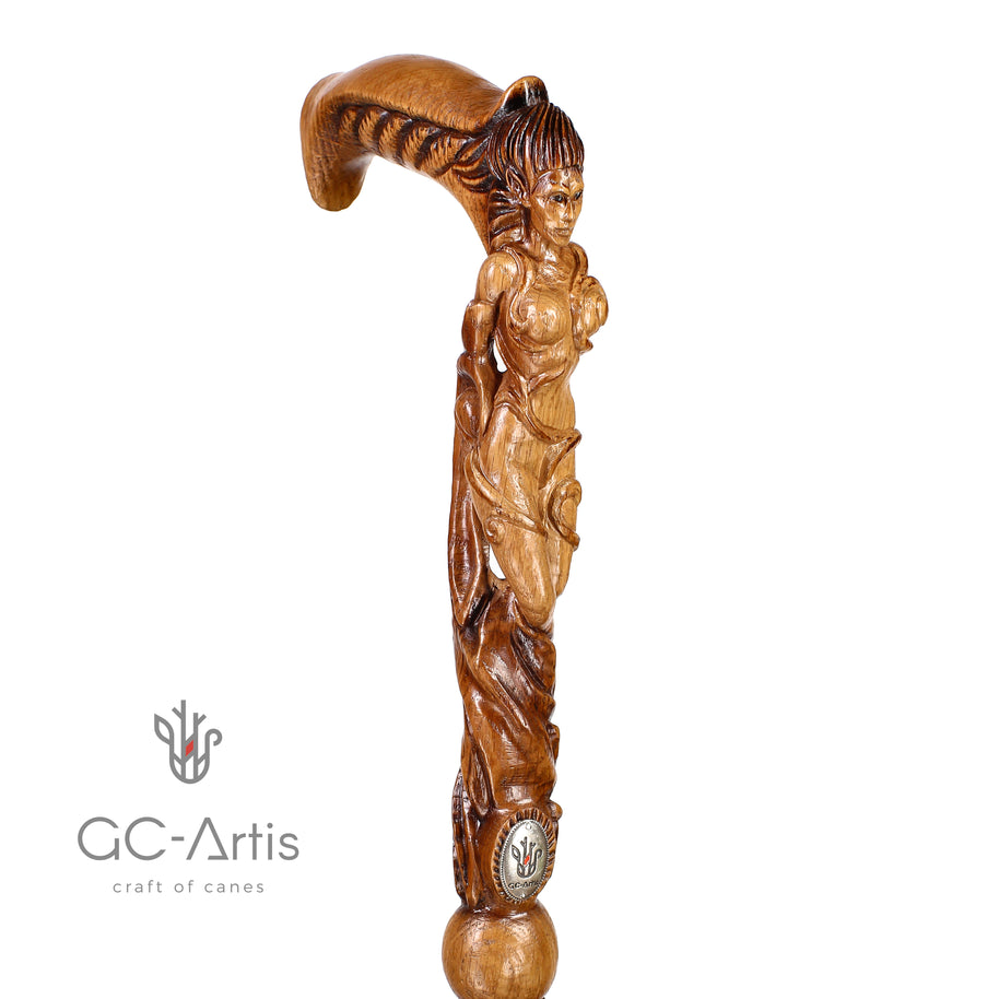 Canne de marche en bois Fée des forêts Femme sexy