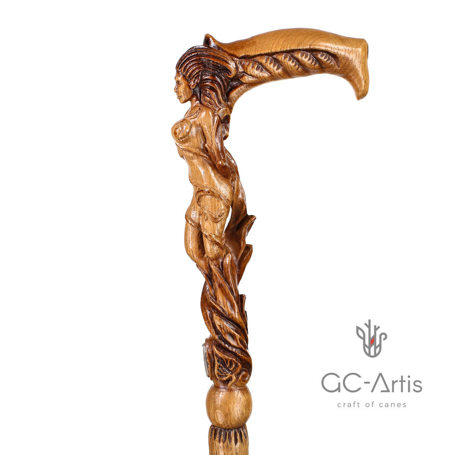Canne de marche en bois Fée des forêts Femme sexy