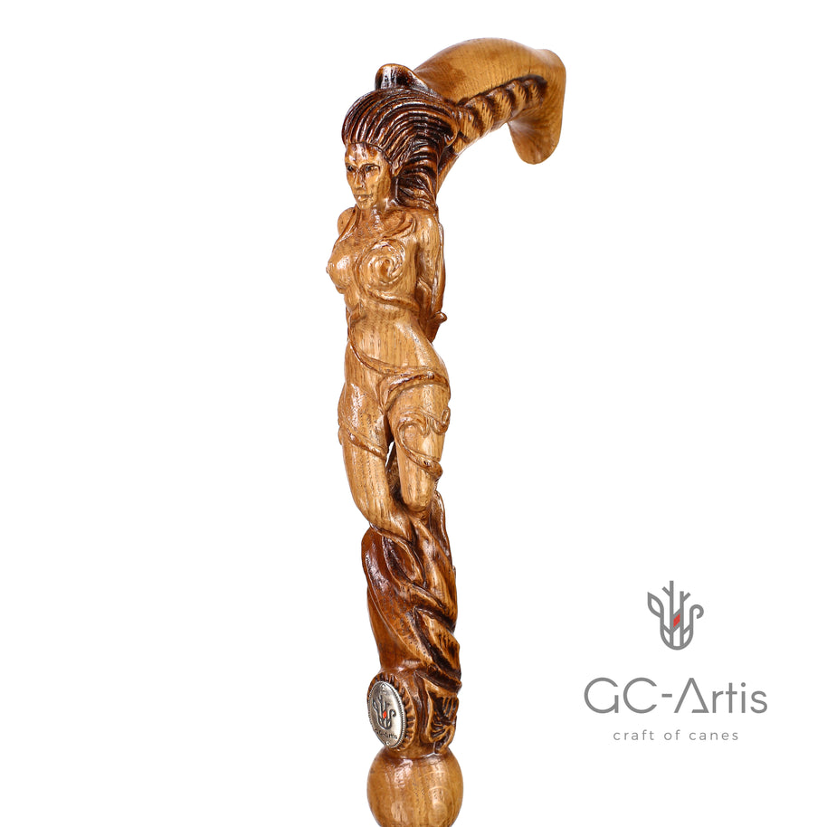 Canne de marche en bois Fée des forêts Femme sexy