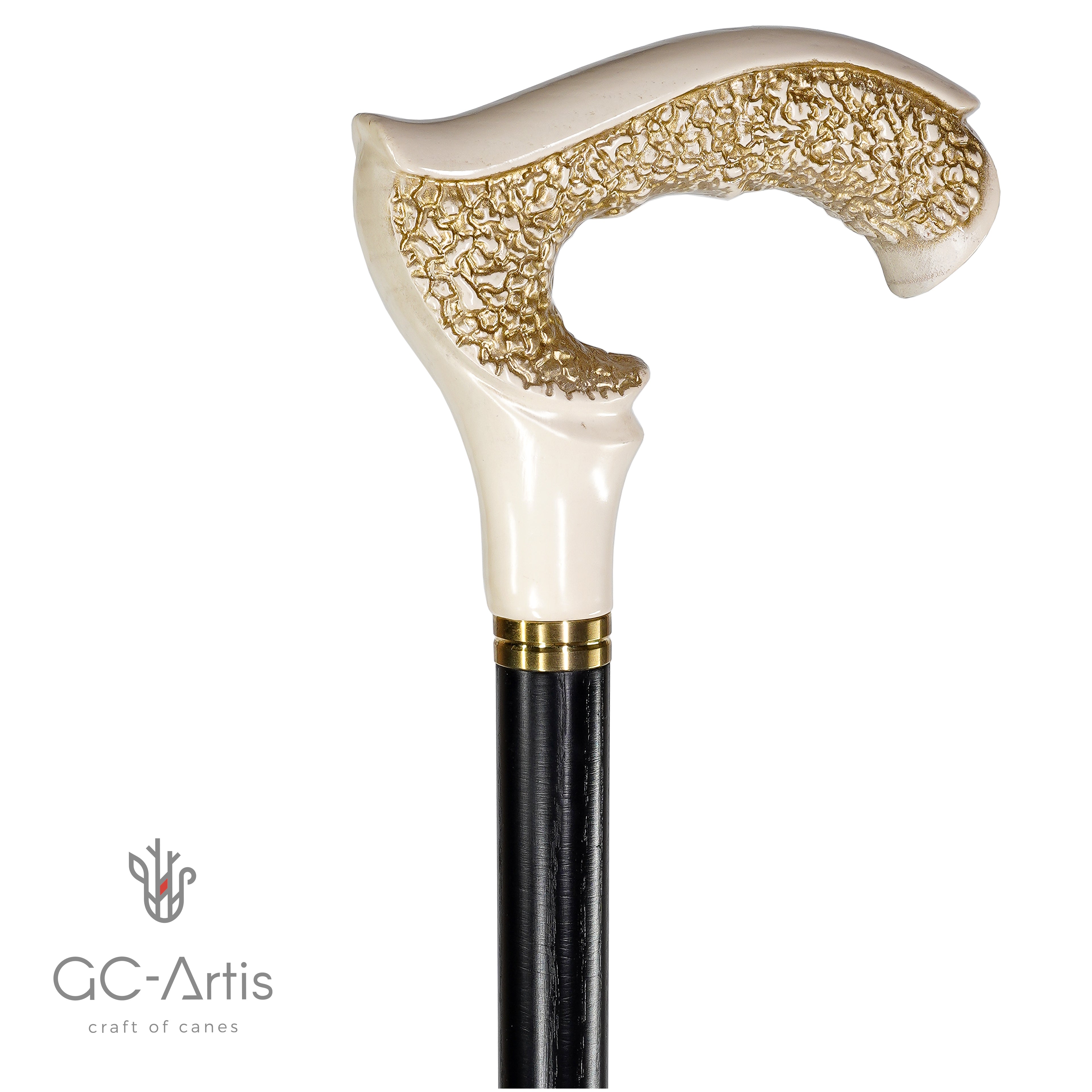 GRACE Elegant Wooden Walking Cane - White