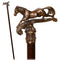 Walking Stick Cane Horse Solid Bronze & wood classic vintage style - GC-Artis Walking Sticks Canes