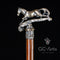 Walking Stick Cane Horse Solid Bronze & wood classic vintage style