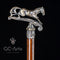 Walking Stick Cane Horse Solid Bronze & wood classic vintage style