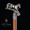 Walking Stick Cane Horse Solid Bronze & wood classic vintage style