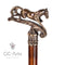 Walking Stick Cane Horse Solid Bronze & wood classic vintage style