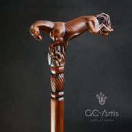 Wooden Cane Walking Stick Horse Springt - GC-Artis Walking Sticks Canes