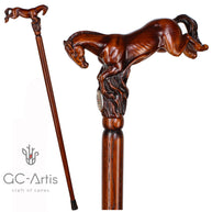 Wooden Cane Walking Stick Horse Springt - GC-Artis Walking Sticks Canes