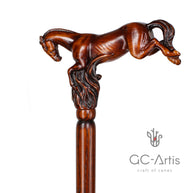 Wooden Cane Walking Stick Horse Springt - GC-Artis Walking Sticks Canes