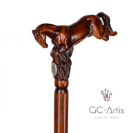 Wooden Cane Walking Stick Horse Springt - GC-Artis Walking Sticks Canes
