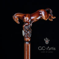 Wooden Cane Walking Stick Horse Springt - GC-Artis Walking Sticks Canes
