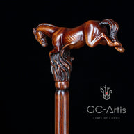 Wooden Cane Walking Stick Horse Springt - GC-Artis Walking Sticks Canes