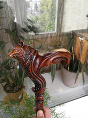 Wolf Cane wooden walking stick - GC-Artis Walking Sticks Canes