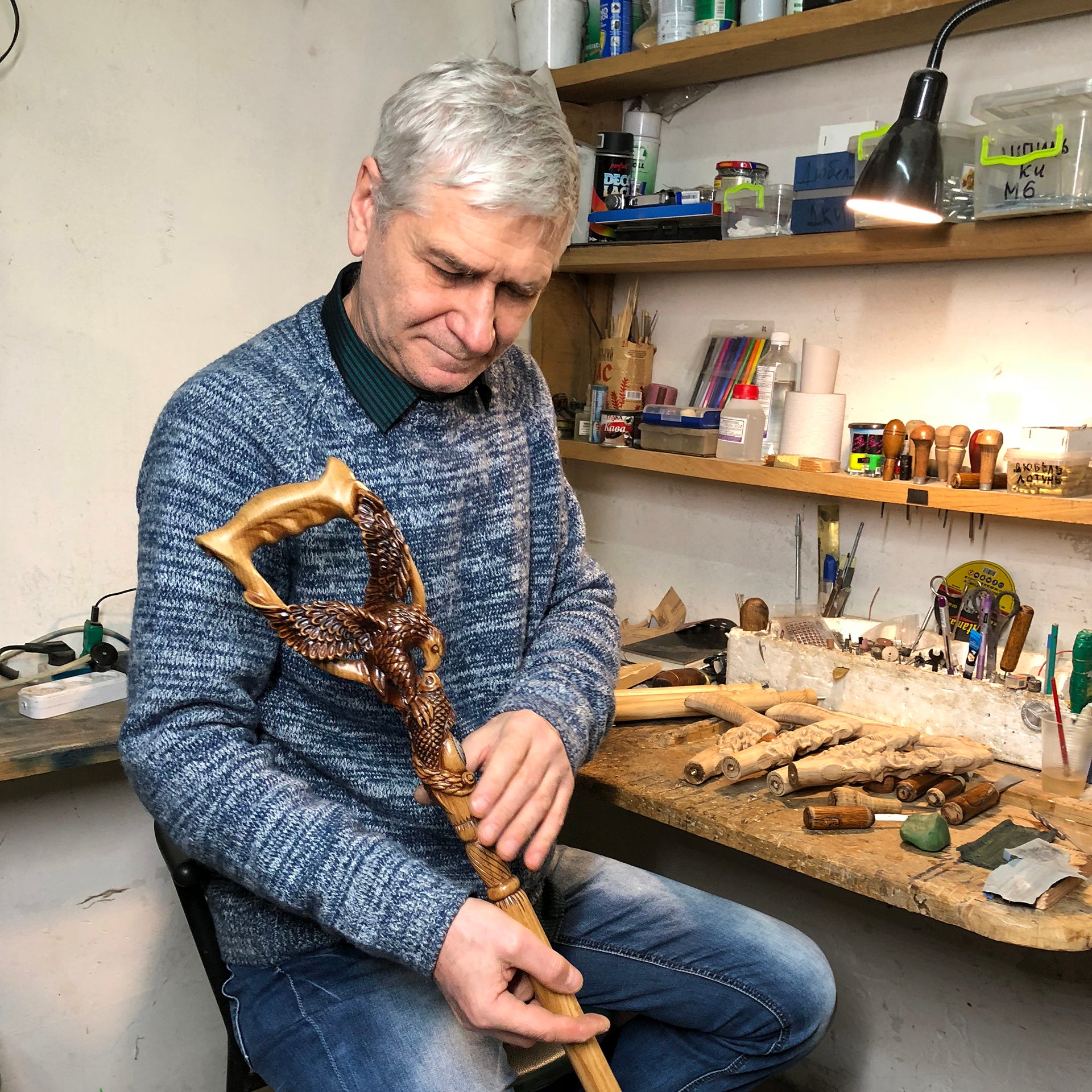 Дерев'яна палиця-тростина для риболовлі на лосося AMERICAN EAGLE