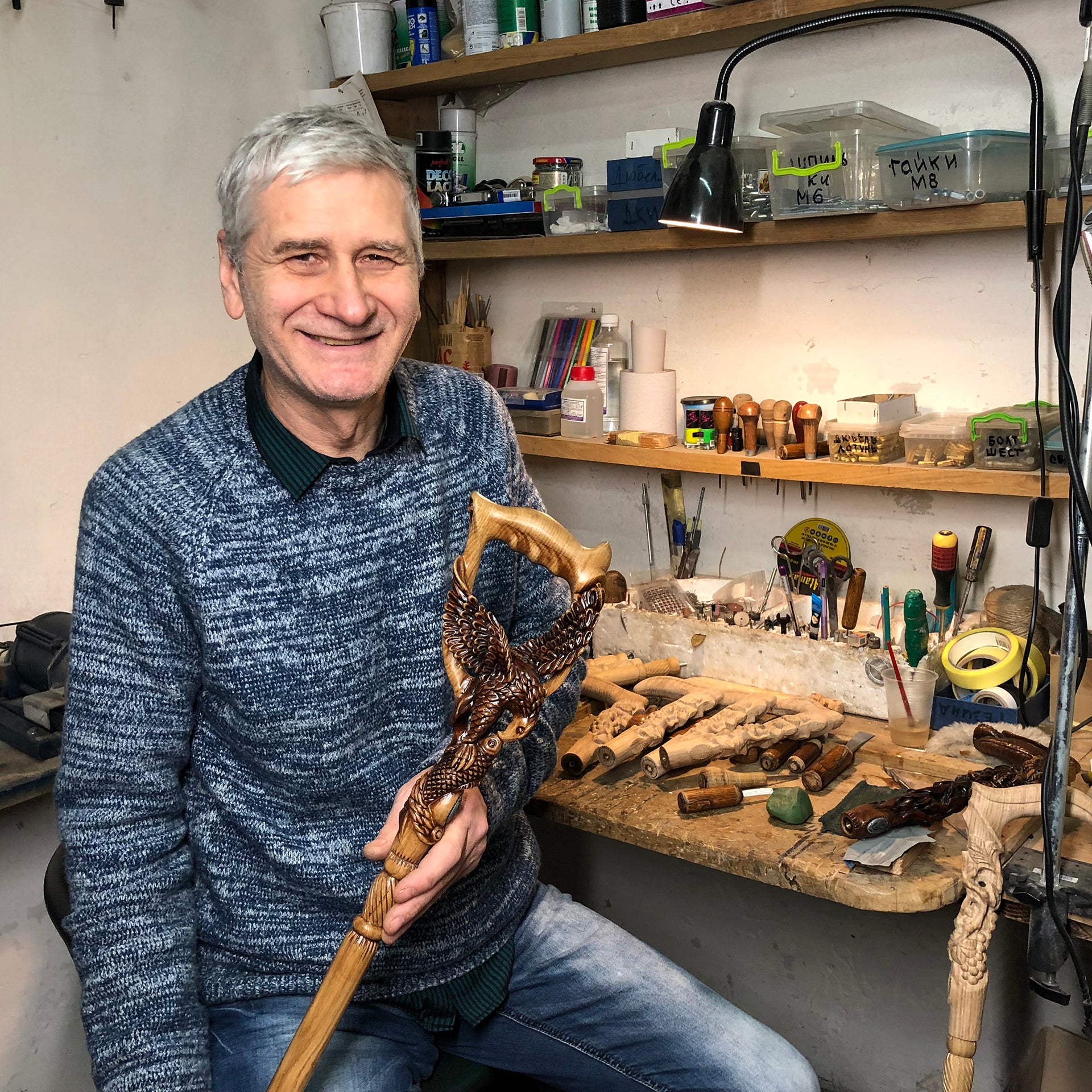 Дерев'яна палиця-тростина для риболовлі на лосося AMERICAN EAGLE