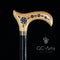 Pearl Inlay Light Wooden Walking Stick Cane