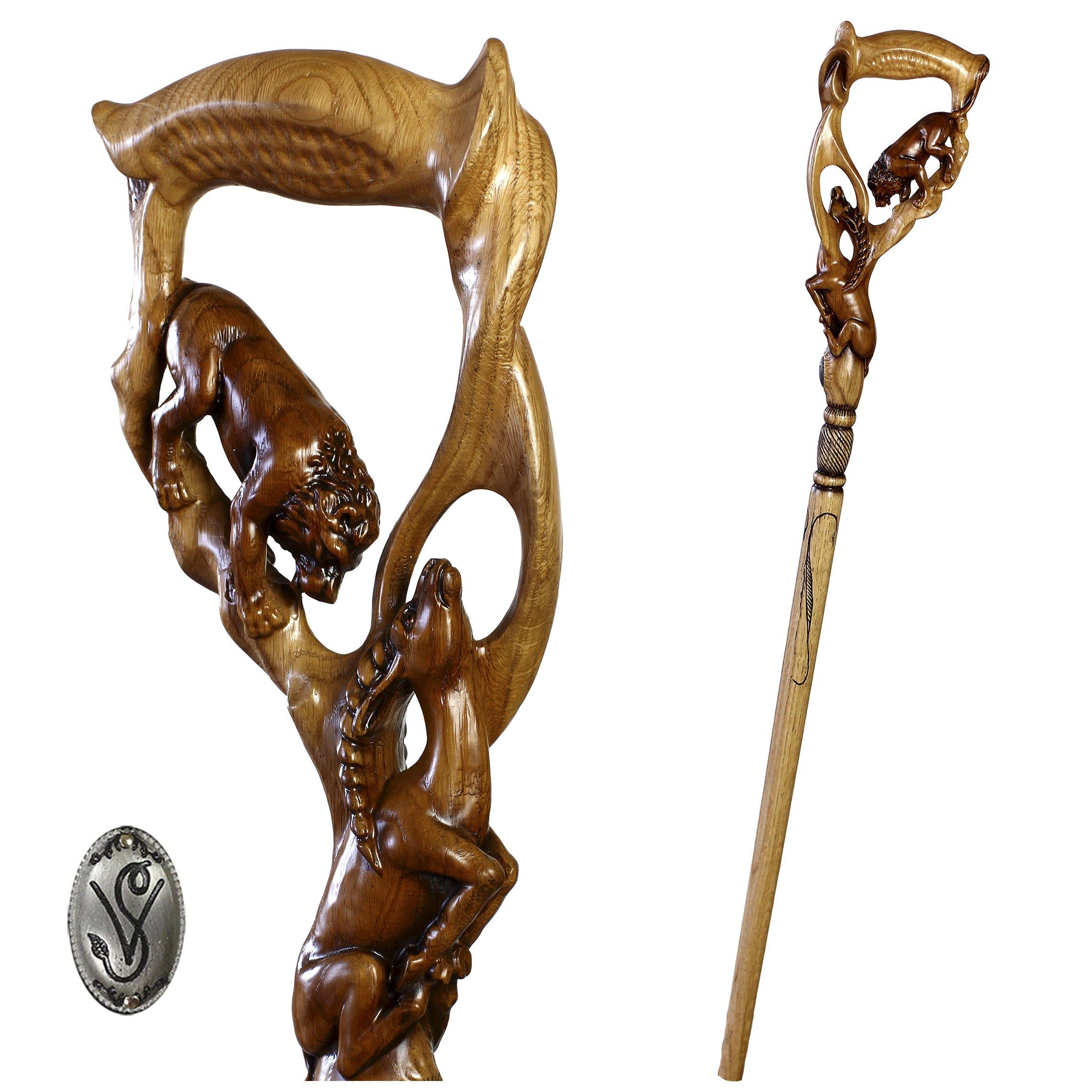 LION & IMPALA Light Wooden cane walking stick - GC-Artis Walking Sticks Canes