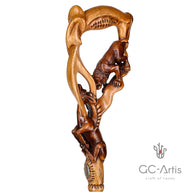 LION & IMPALA Light Wooden cane walking stick