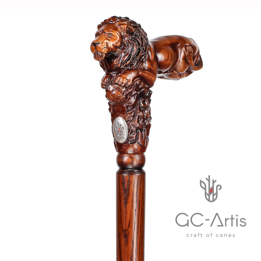 Canne de marche élégante en bois - Roi Lion
