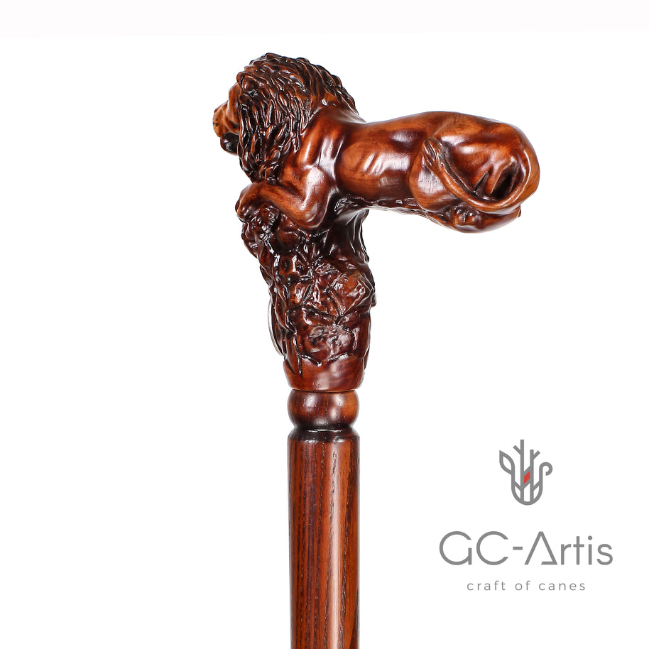 Canne de marche élégante en bois - Roi Lion