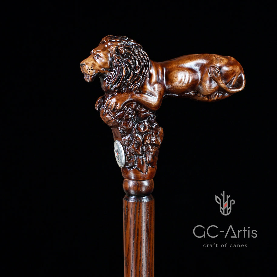 Canne de marche élégante en bois - Roi Lion