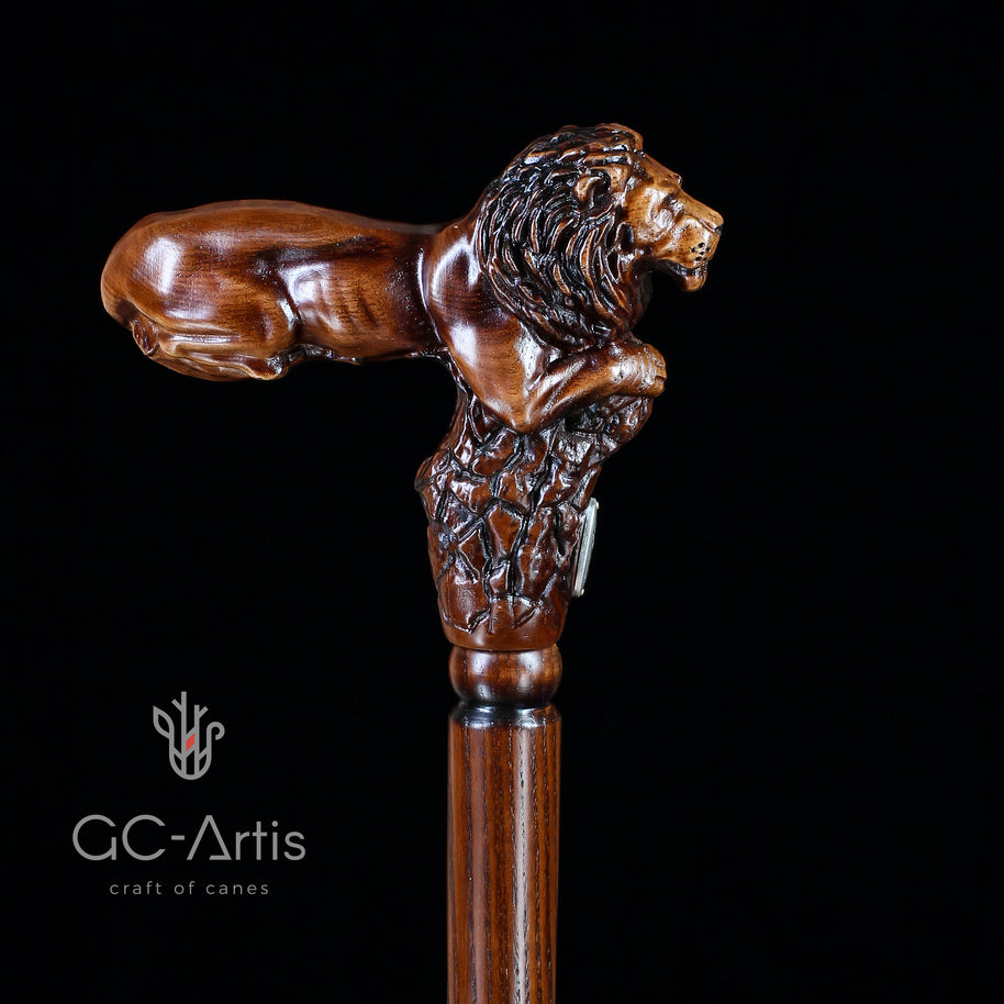 Canne de marche élégante en bois - Roi Lion