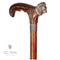 Lion Head - Walking Stick Cane Bronze & Wood