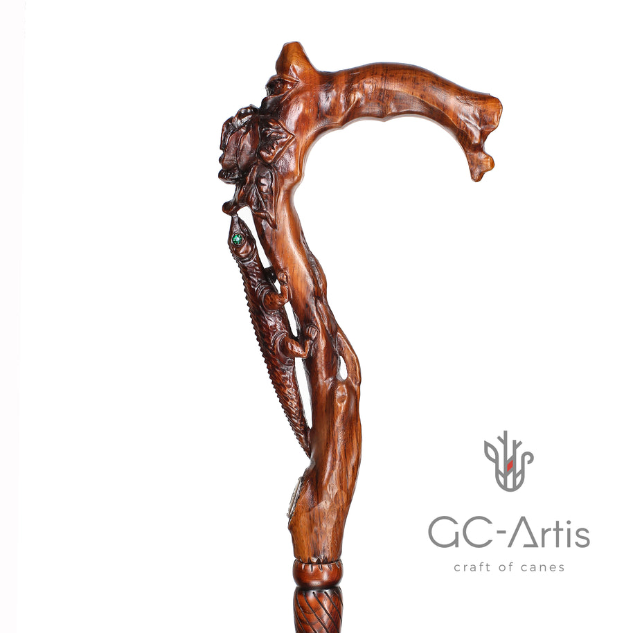 Canne sculptée à la main 