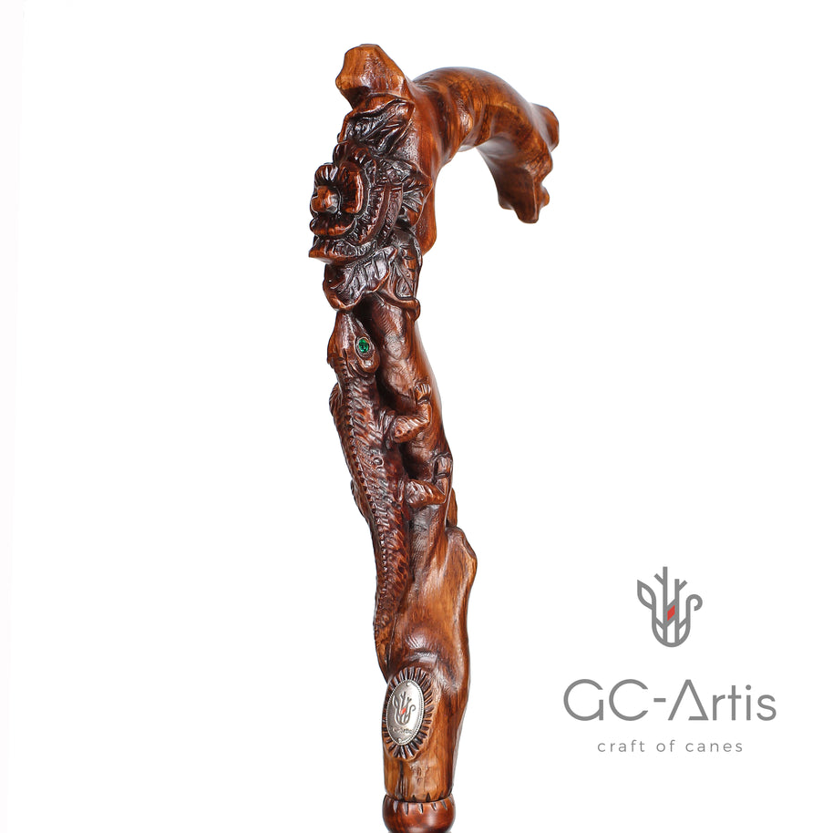 Canne sculptée à la main 