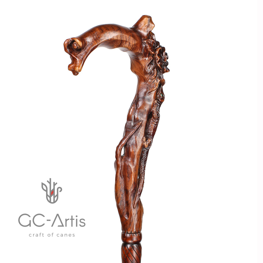 Canne sculptée à la main 