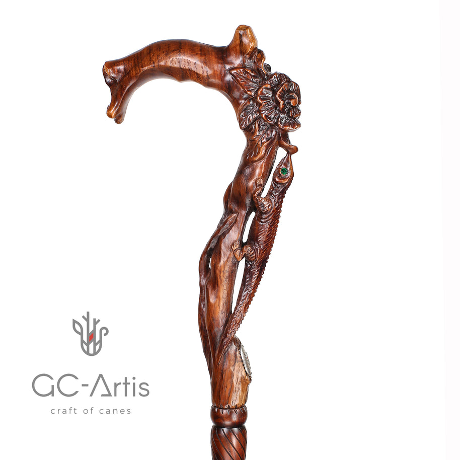 Canne sculptée à la main 