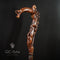 Lizard & Flower Ladies Hand Carved Walking Stick