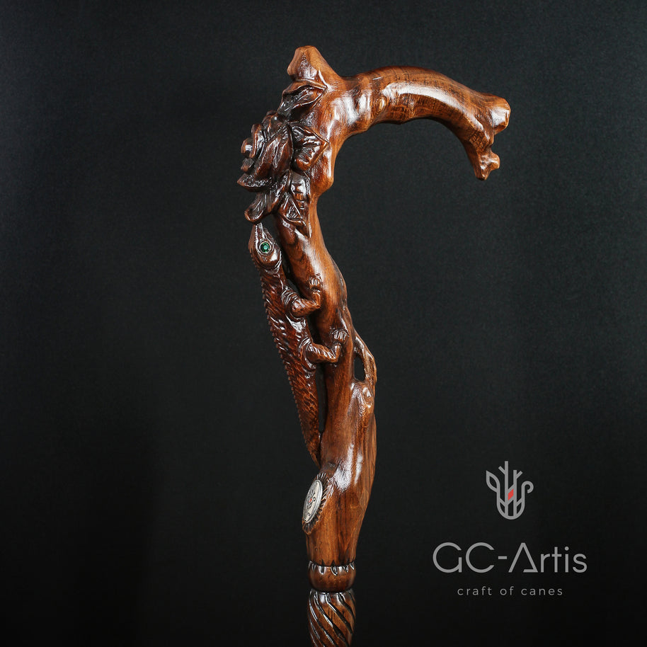 Canne sculptée à la main 