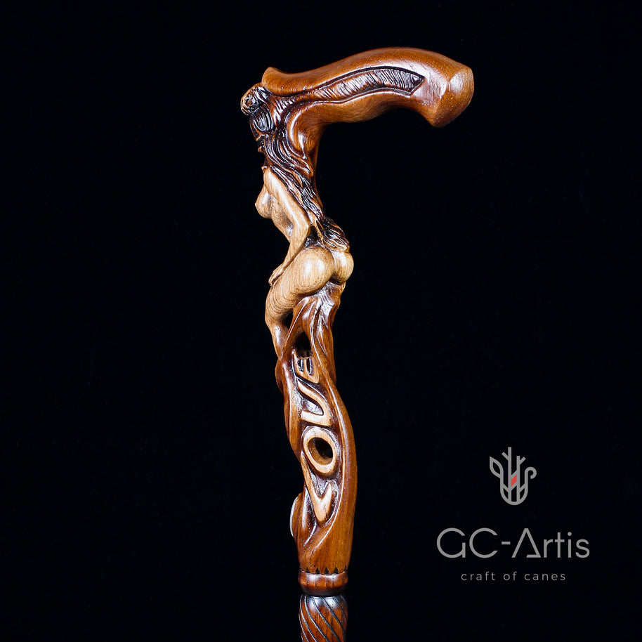 LOVE SEXY Canne en bois pour femme nue