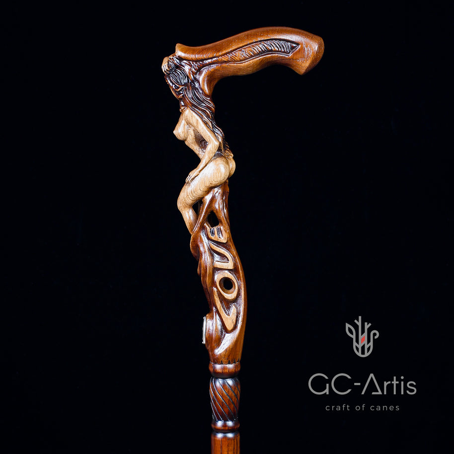 LOVE SEXY Canne en bois pour femme nue