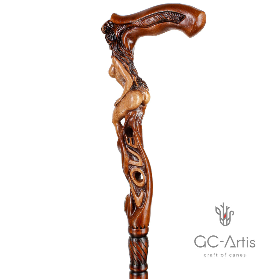 LOVE SEXY Canne en bois pour femme nue