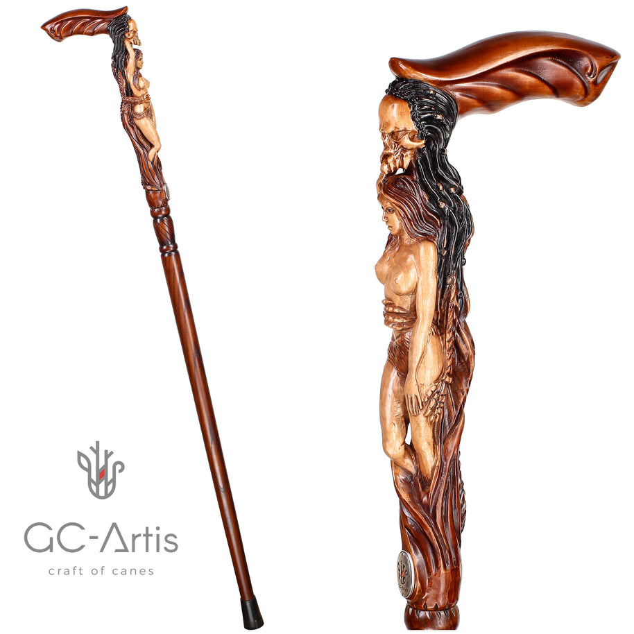 Monster wooden walking cane stick hiking Staff - GC-Artis Walking Sticks Canes