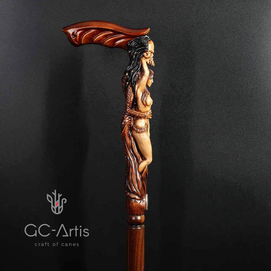 Monster wooden walking cane stick hiking Staff - GC-Artis Walking Sticks Canes