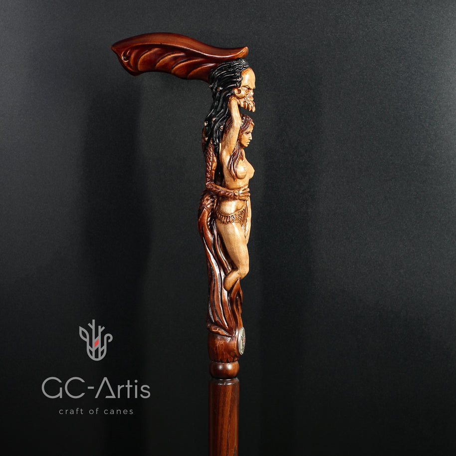 Monster wooden walking cane stick hiking Staff - GC-Artis Walking Sticks Canes